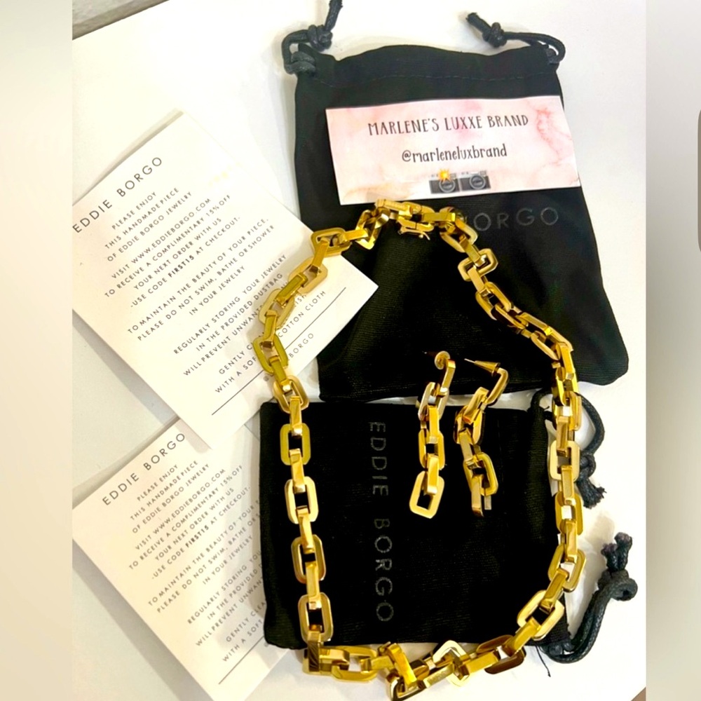 NWT$675 Set-Eddie Borgo Chain Supra Link Earrings
2" drop Earring & 17”Necklace